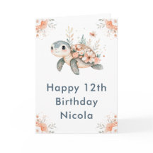 Födelsedagsfest för Turtle-Blommigt