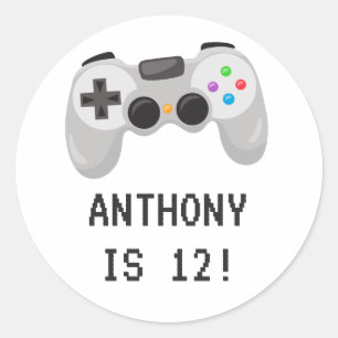 Födelsedagsfest för TV-spel Runt Klistermärke