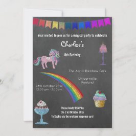 Födelsedagsfest för univercornanteckningar för Mag Inbjudningar