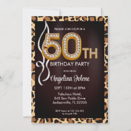 Födelsedagsfest för uppmjukning av 50 leopard inbjudningar