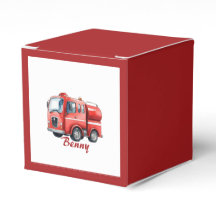 Födelsedagsfest för uppsherin av röda lastbilar