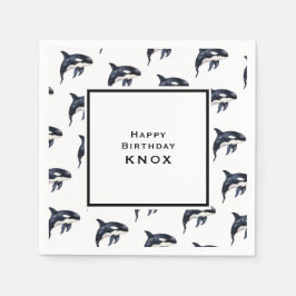 Födelsedagsfest för val pappersservett