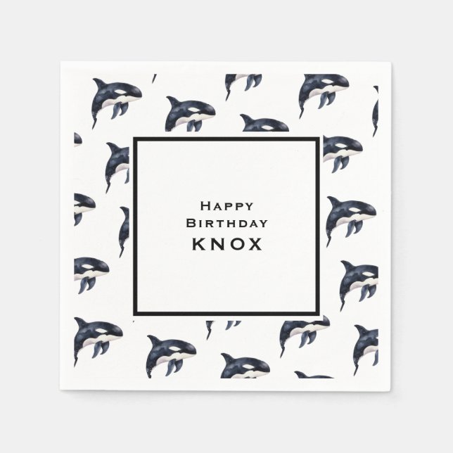 Födelsedagsfest för val pappersservett (Framsidan)