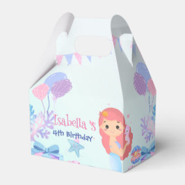 Födelsedagsfest för vattenfärg i cute-Sjöjungfrun  Presentaskar