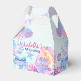 Födelsedagsfest för vattenfärg i cute-Sjöjungfrun  Presentaskar