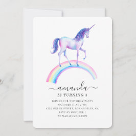 Födelsedagsfest för vattenfärgsegenmajs. Flicka Inbjudningar