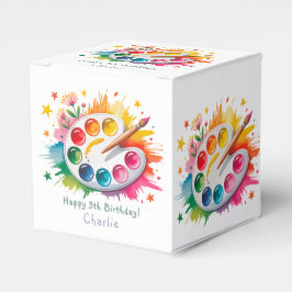 Födelsedagsfest för vattenfärgsfärgpalettkonst presentaskar