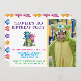 Födelsedagsfest för vattenfärgsmonster, Barn Inbjudningar