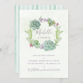 Födelsedagsfest för vattenfärgssuckutfall för Dese Inbjudningar