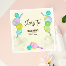 Födelsedagsfest för vattenfärgstema Pickleball Lig