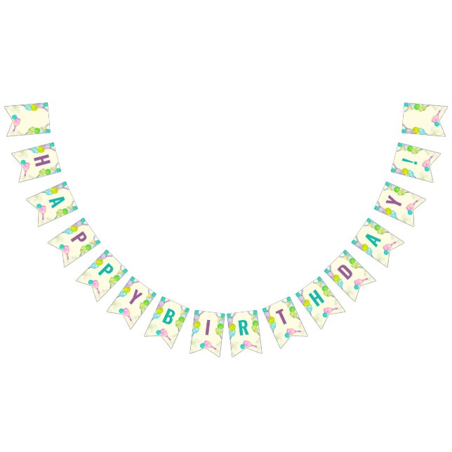 Födelsedagsfest för vattenfärgstema Pickleball Spo Vimplar (Alla)