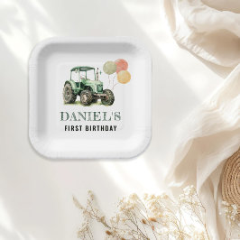 Födelsedagsfest för vattenfärgstraktor