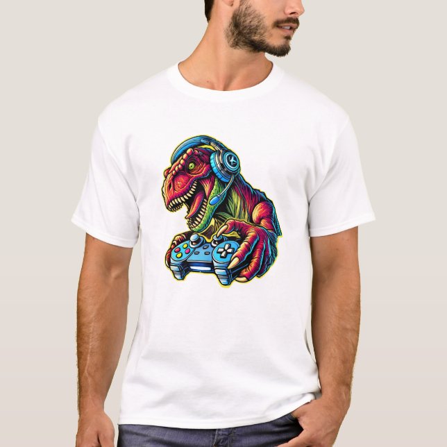Födelsedagsfest för videospel - Dinosaur-spel T Shirt (Framsida)