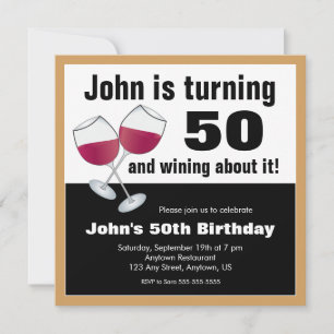 Födelsedagsfest för vinälskare 50 år inbjudningar