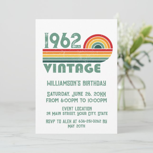 födelsedagsfest för vintage av personlig inbjudningar (Stående Fram)