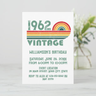 födelsedagsfest för vintage av personlig inbjudningar