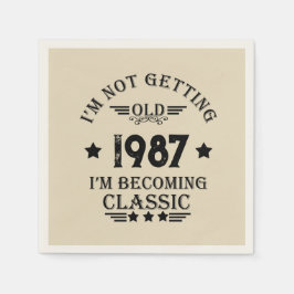 födelsedagsfest för vintage av personlig pappersservett