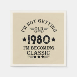 födelsedagsfest för vintage av personlig pappersservett