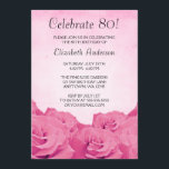 Födelsedagsfest för vintagerosa ros 80th inbjudningar<br><div class="desc">Denna eleganta födelsedagsfest inbjudan för rosa ros 80th är ett härligt långt som inviterar dina gäster. Skräddarsy lätt för ditt party!</div>