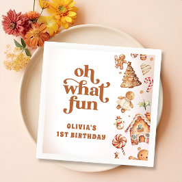 Födelsedagsfest för vinterjultomte pappersservett