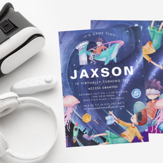 Födelsedagsfest för virtuell verklighet inbjudningar (Skapare uppladdad)