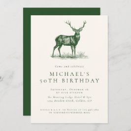 Födelsedagsfest för Vuxen av jakt på Grönt för ele Inbjudningar