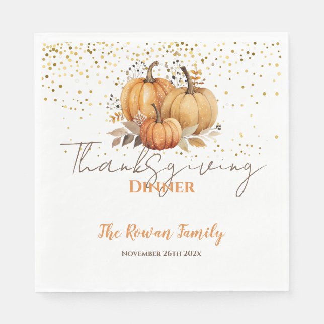 Födelsedagsfest för Vuxen av thanksgiving på Midda Pappersservett (Framsidan)