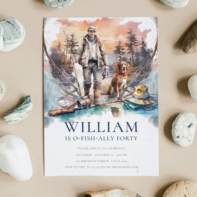 Födelsedagsfest för Vuxen- och mansfiske Inbjudningar (Skapare uppladdad)