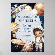 Födelsedagsfest första Resa runt Sol Välkomsthälsa