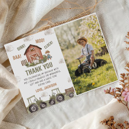 Födelsedagsfest Foto för Gårdsdjur Tack Kort