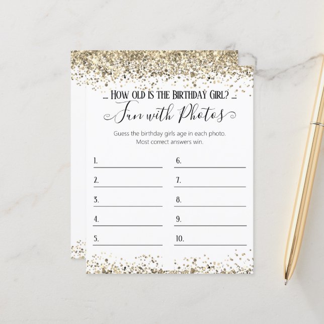 Födelsedagsfest Fotoålder Game (Fram/Back In Situ)