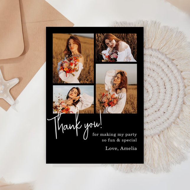 Födelsedagsfest Fotokollage Tack Kort (Skapare uppladdad)