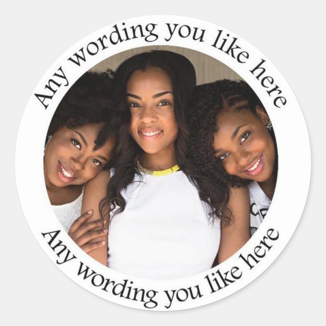 Födelsedagsfest fotostickers  runt klistermärke (Framsida)