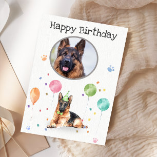 Födelsedagsfest German Shepher Animal Card Kort