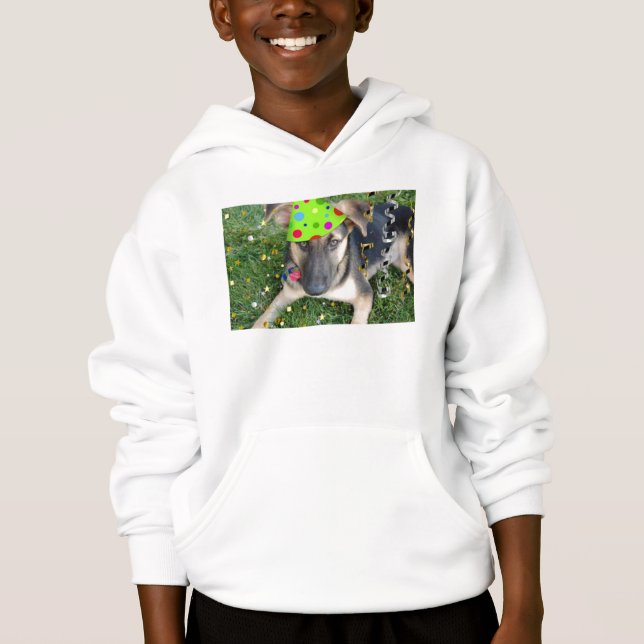 Födelsedagsfest German Shepherd Tee Shirt (Framsida)