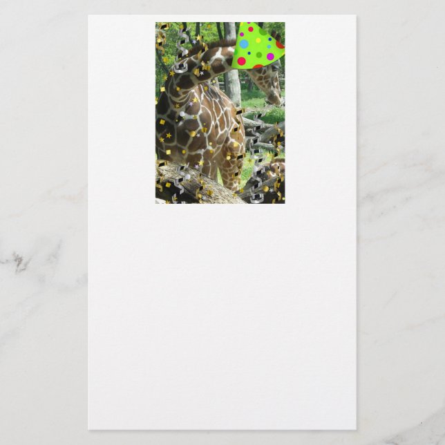 Födelsedagsfest Giraffe Brevpapper (Framsida)