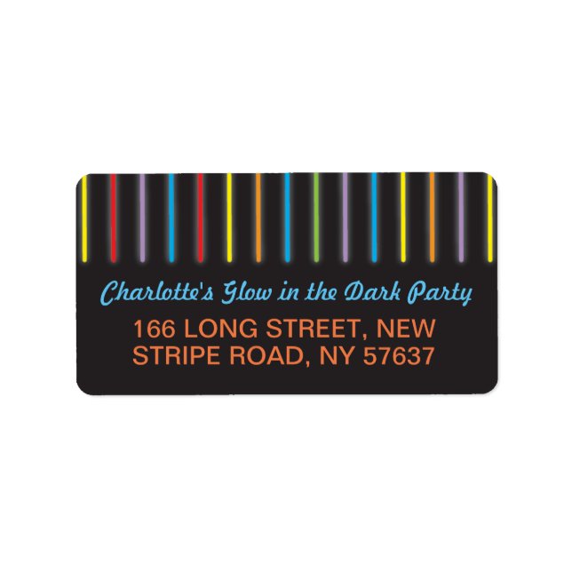 Födelsedagsfest glöd i Mörken Etiketter Adress Adressetikett (Framsidan)