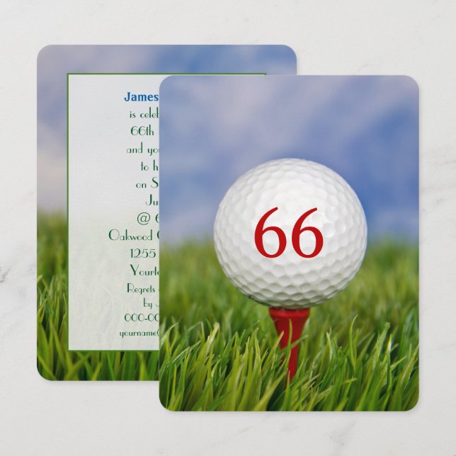 Födelsedagsfest Golf-tema för alla åldrar Inbjudningar (Fram/baksida)