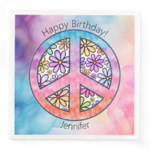 Födelsedagsfest Groovy Hippie Pappersservett