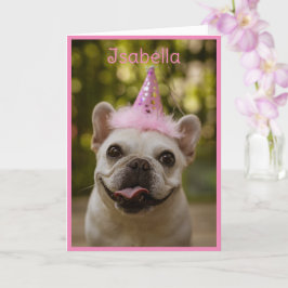 Födelsedagsfest Hat Pug Hund personalize Namn Kort