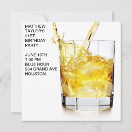 Födelsedagsfest Herr Whiskey Cocktailglas Inbjudningar