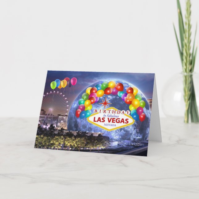 Födelsedagsfest i Las Vegas Card Meddelande (Framsida)