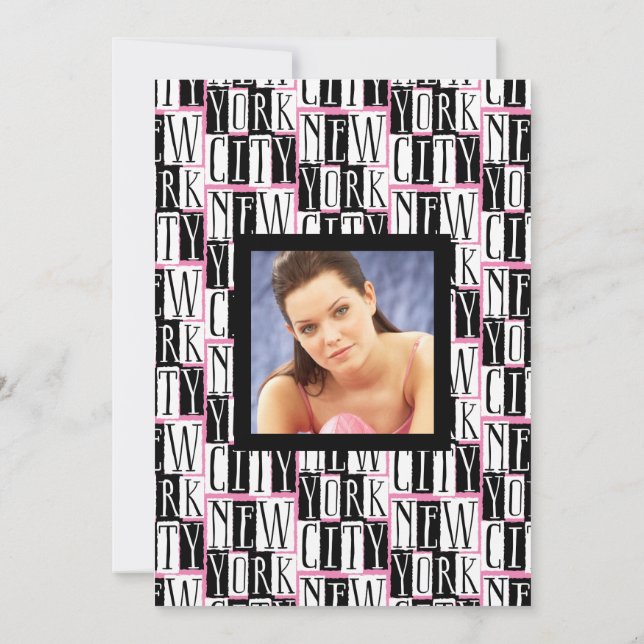 Födelsedagsfest i New York City fotomall Inbjudningar (Baksida)