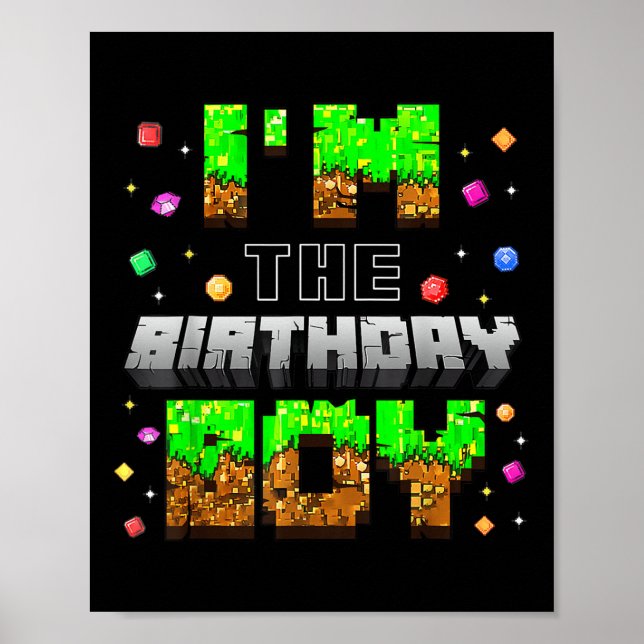 Födelsedagsfest Im Birthday Boy Game Pixel Boy Poster (Framsidan)