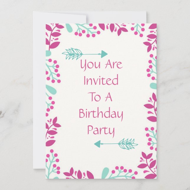 Födelsedagsfest Inbjudan (Framsida)
