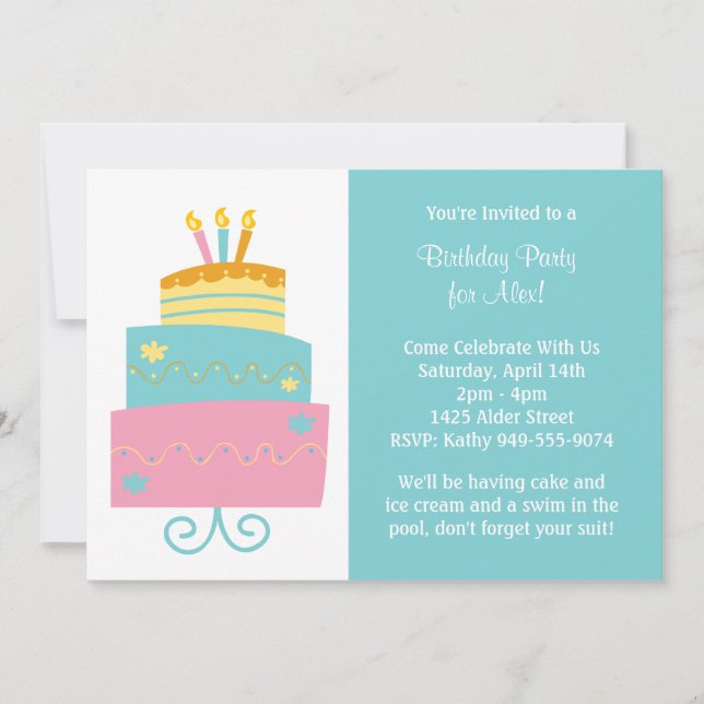 Födelsedagsfest inbjudan (Framsida)