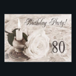 Födelsedagsfest inbjudan 101 gammala år<br><div class="desc">Ett härligt delikat avbildar av en ro,  och stearinljuset i mjuk sepia tonar. En ljuv kvinnlig partyinbjudan.  Ändra baksidaen till ditt egna party specificerar.</div>