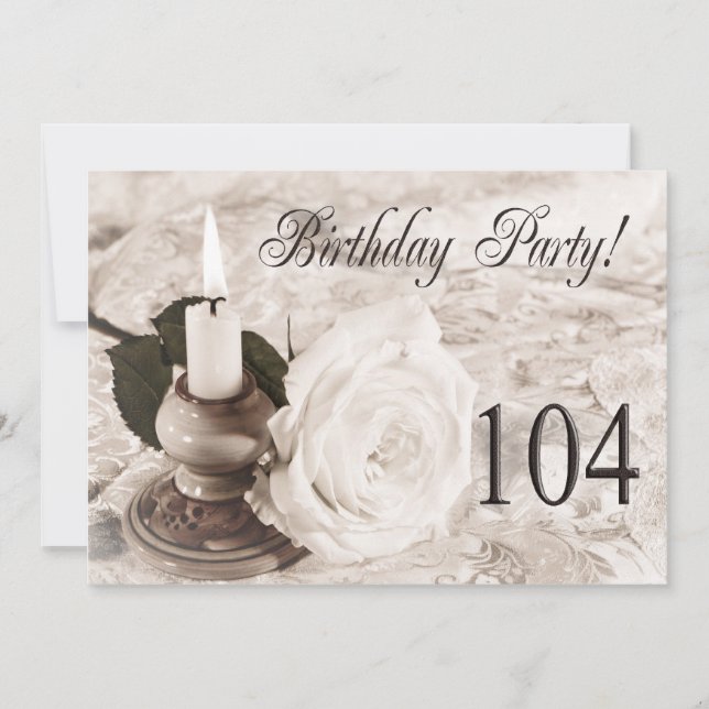 Födelsedagsfest inbjudan 104 år gammal (Framsida)