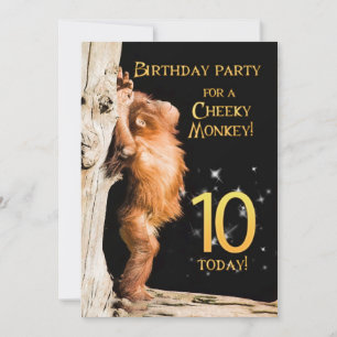 Födelsedagsfest inbjudan 10, med orangutan