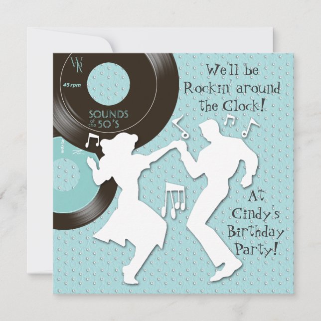 födelsedagsfest inbjudan 1950 (Framsida)